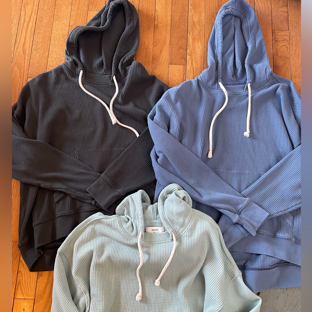 3 Aerie Waffle Hoodies - Picture 2 of 10